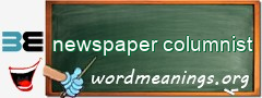 WordMeaning blackboard for newspaper columnist